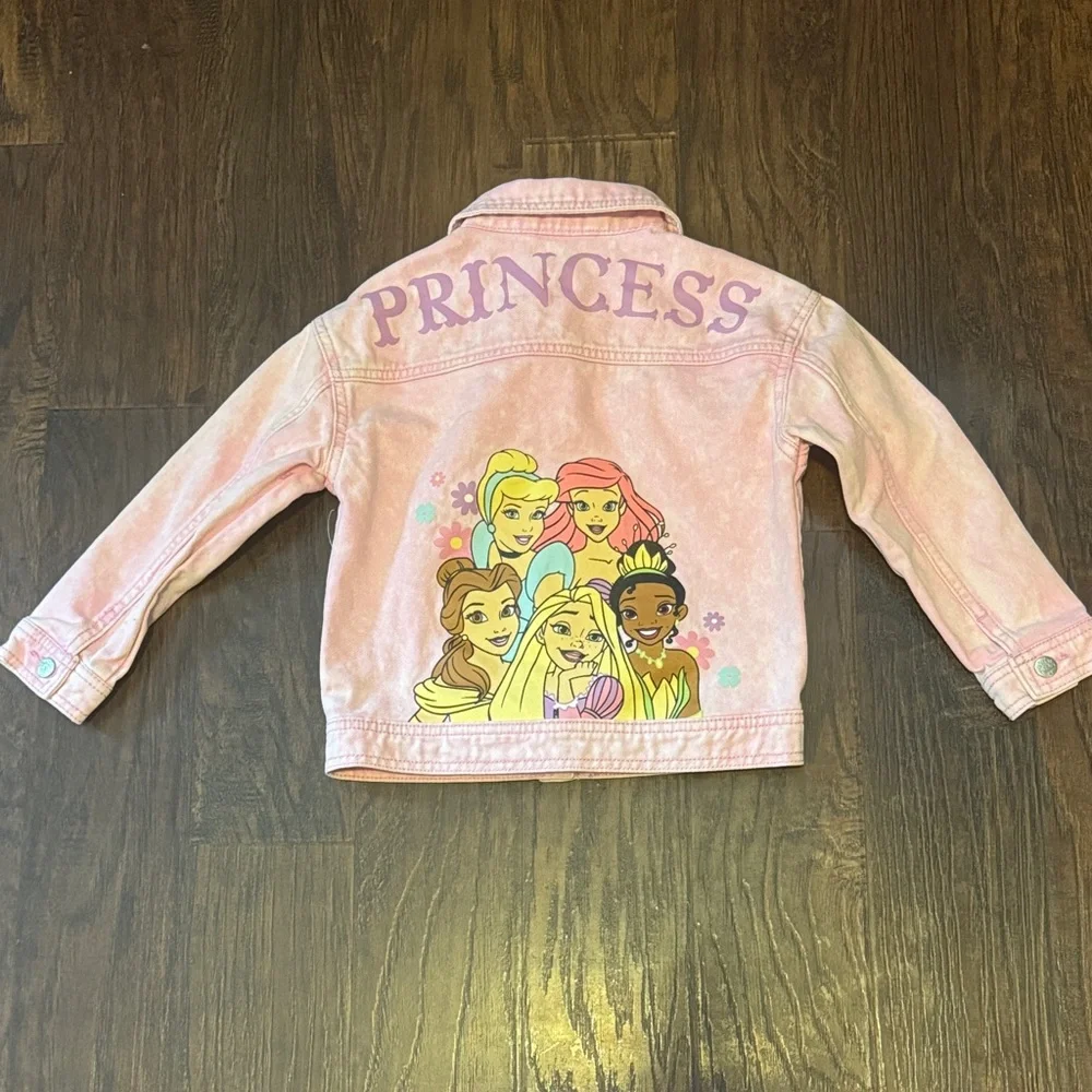 Disney Pink Denim Princess Jacket & Blue Minnie Mouse Print Jean Jacket Set - Picture 7 of 16